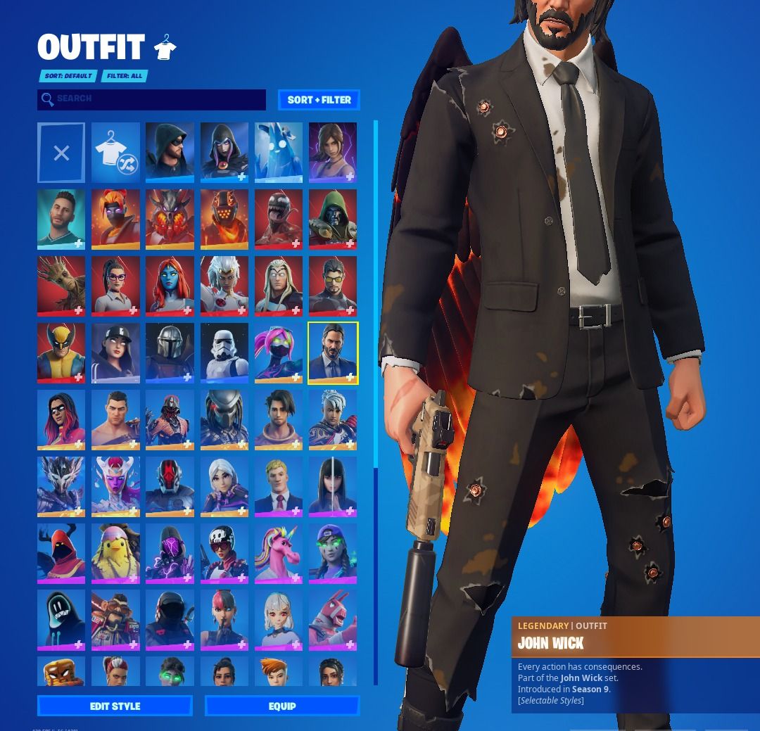 Fortnite Account 79 Skins Mail Change John Wick Marvel Skins