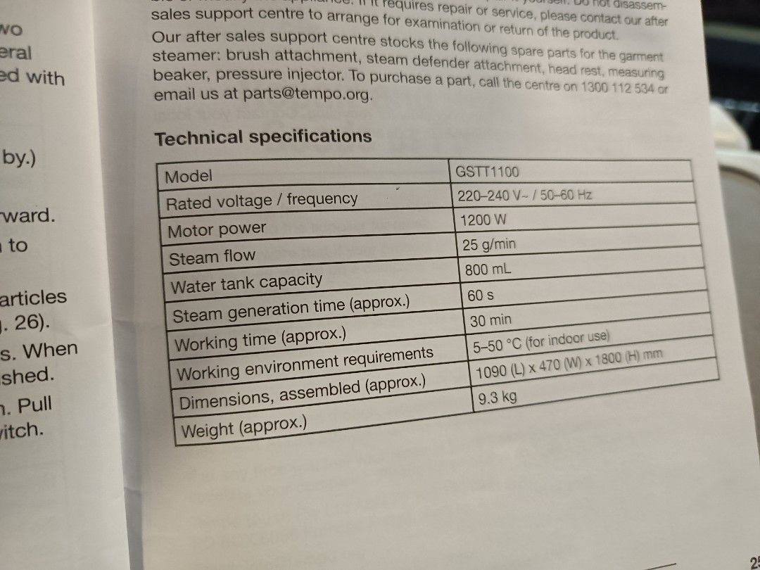 garment steamer w/ ironing board 220v stirling, Furniture & Home Living