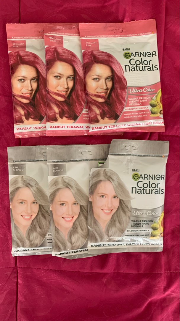 Garnier Hair Color Ash Blonde Brillian Pink, Kesehatan & Kecantikan