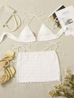 white halter top & skirt coordinates