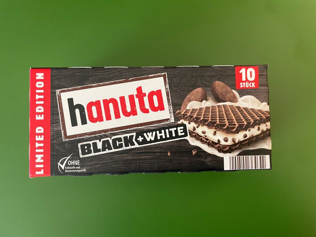 Hanuta black + white ( LIMITED EDITION ). Ferrero chocolate, Nutella , Food  & Drinks, Packaged & Instant Food on Carousell