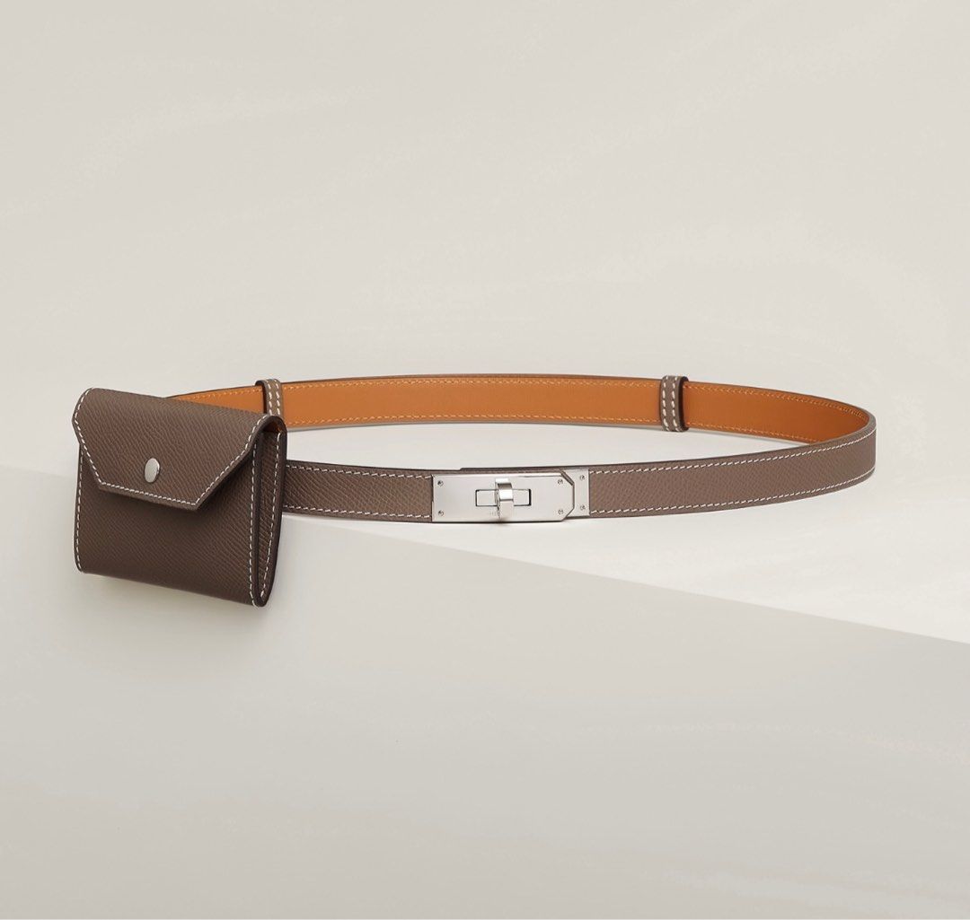 Hermes Kelly 18 belt pocket大象灰銀扣, 名牌, 飾物及配件- Carousell