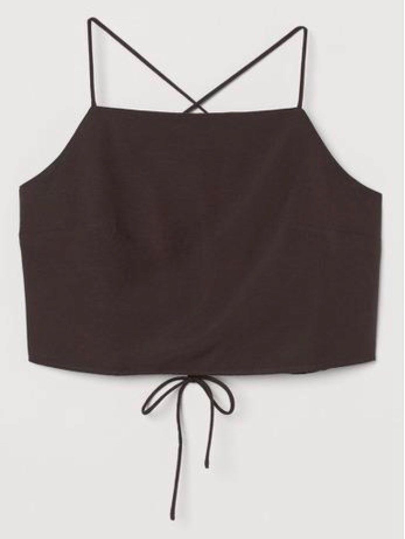 H M Brown Backless Strappy Top Women s Fashion Tops Shirts on Carousell