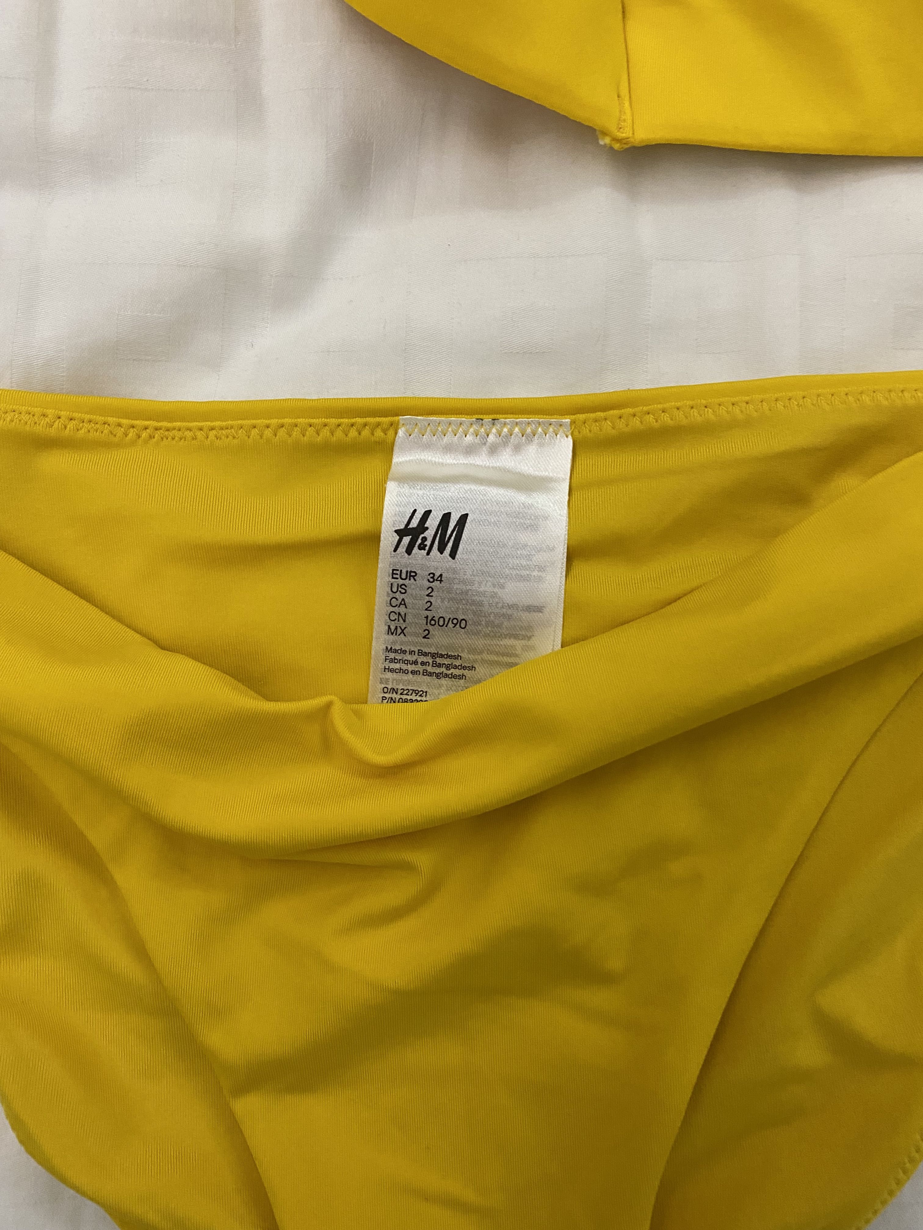 H&M yellow bikini set, Women's Fashion, Swimwear, Bikinis & Swimsuits on Carousell