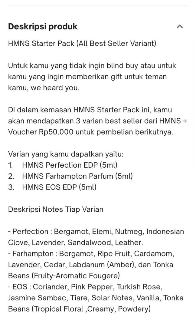 HMNS starter pack, Kesehatan & Kecantikan, Parfum, Kuku & Lainnya di