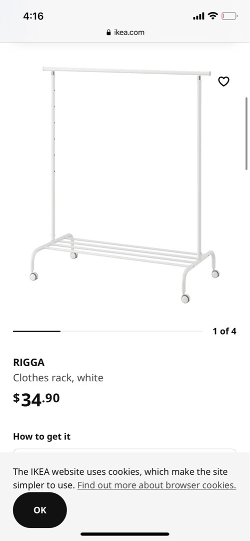 IKEA Clothes Rack, Furniture & Home Living, Home Improvement