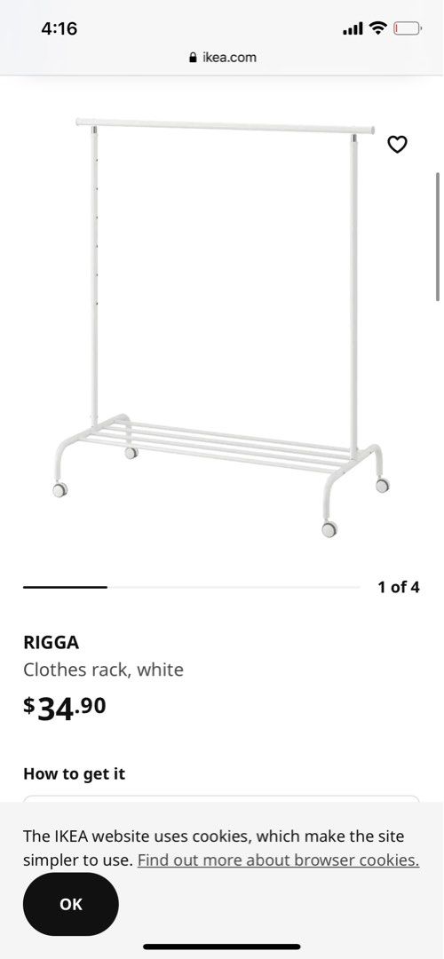 IKEA Clothes Rack, Furniture & Home Living, Home Improvement