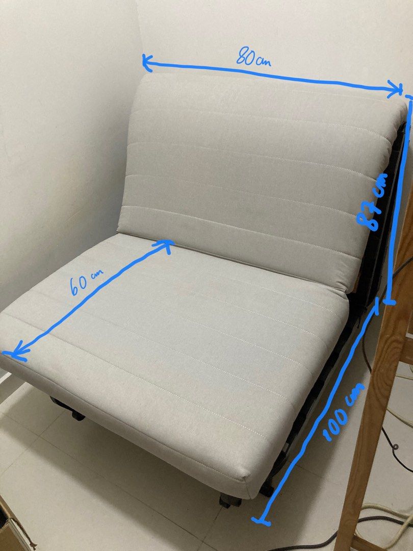 IKEA Single Sofa Bed Lycksele Chairbed, Mattress & Frame, Furniture