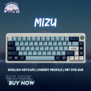 🌊[IN STOCK] Mizu Keycaps | English Keycaps | Cherry Profile | PBT Dye-Sub | Akko, Gateron, Kailh