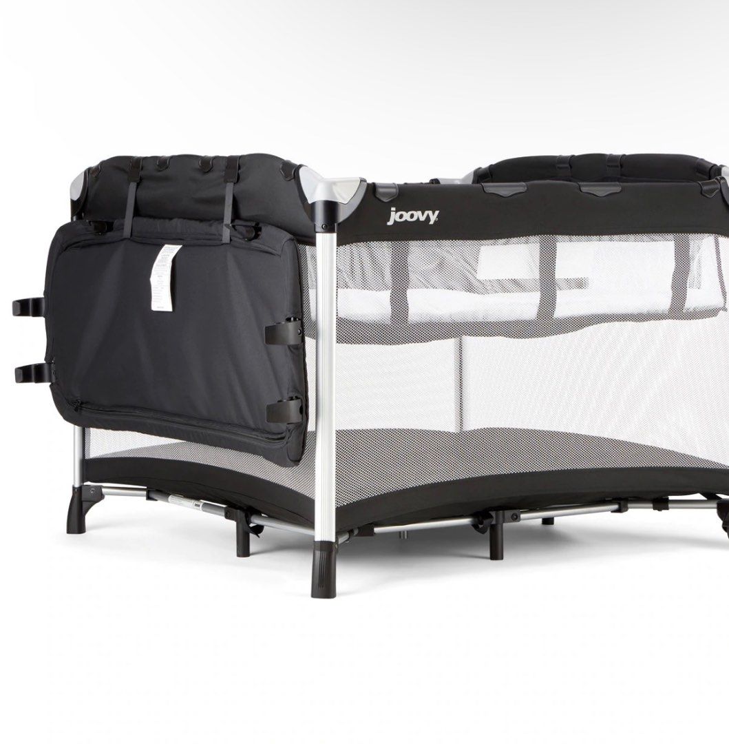 Joovy Room2 Portable Playard with Twin Nursery Center Babies