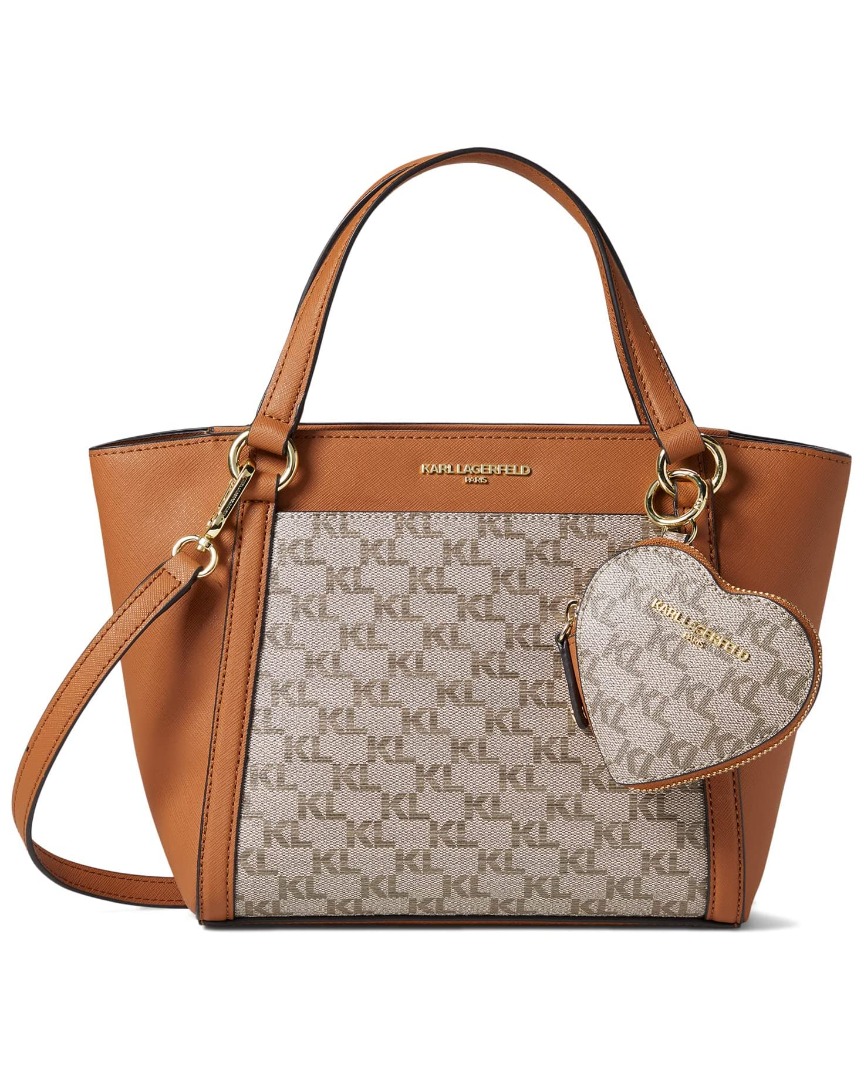 Karl Lagerfeld Paris Iris Small Tote In Almond/Taupe, Luxury, Bags