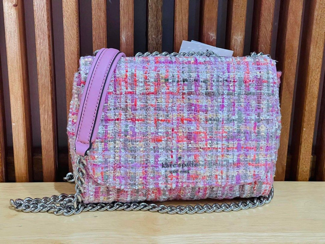 KATE SPADE BRIAR LANE QUILTED TWEED MINI EMELYN PINK MULTI Women s Fashion Bags Wallets Cross body Bags on Carousell