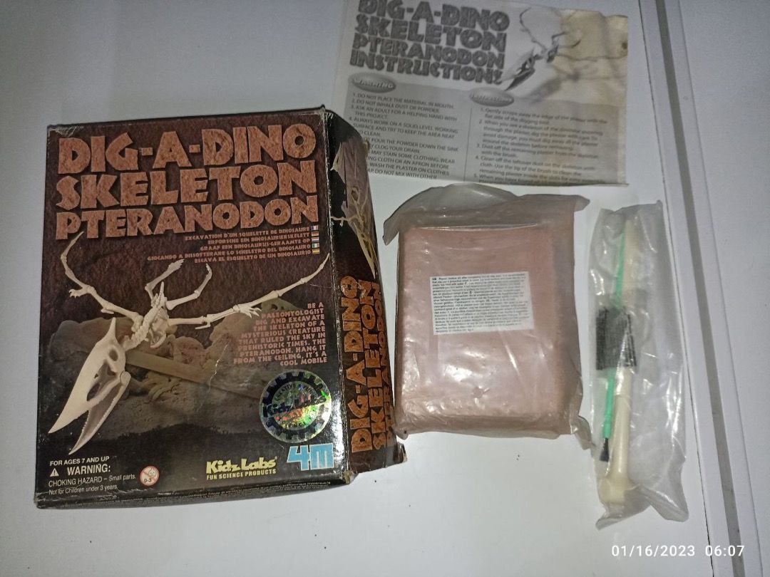 KidzLabs Dig A Pteranodon Skeleton Kit - Fossil Excavation Set For Kids Ages 8+