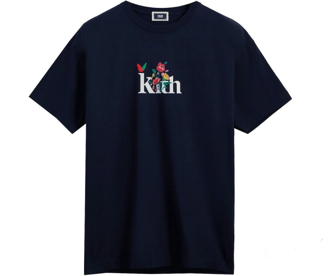 Kith Begonia Floral Serif Logo Tee, Men's Fashion, Tops