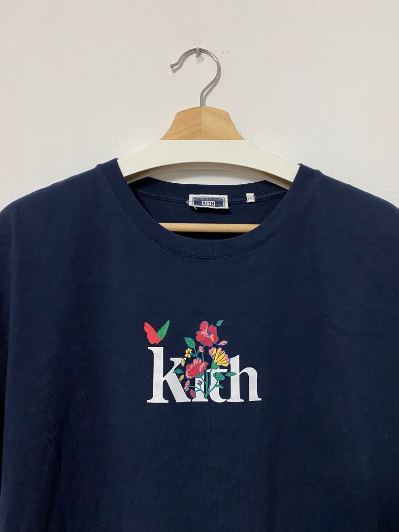 Kith Begonia Floral Serif Logo Tee, Men's Fashion, Tops