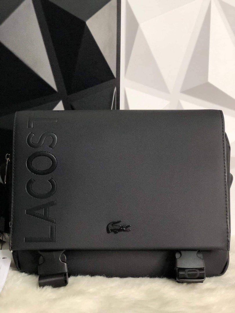 Lacoste messenger on sale bag leather