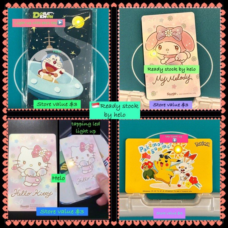 LED Pokmon my melody hello kitty Doraemon ezlink card, Hobbies & Toys,  Travel, Travel Essentials & Accessories on Carousell