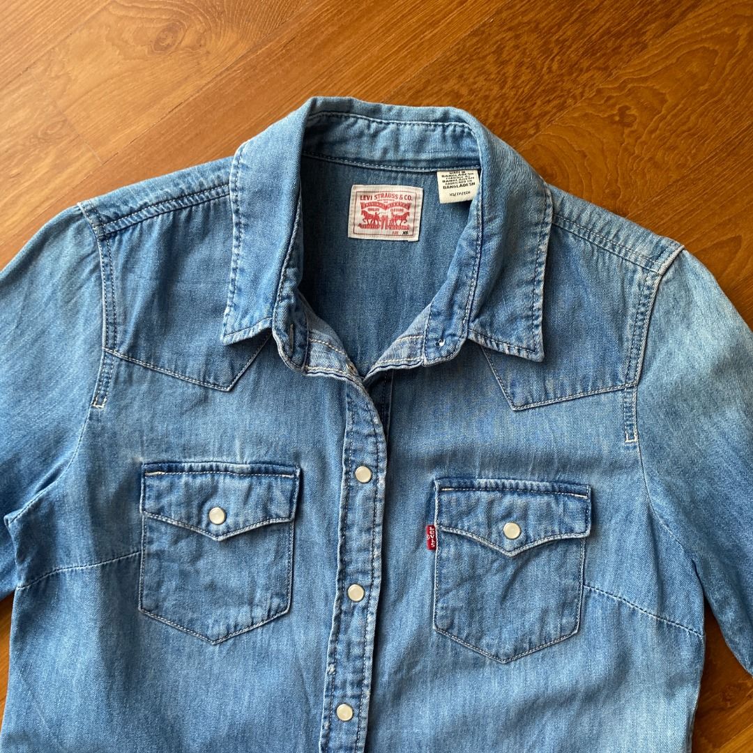 Levi s Ultimate Western Denim Shirt Women s Fashion Tops Blouses on Carousell
