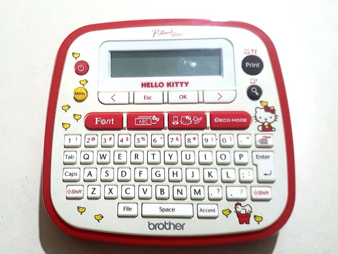 Like New Brother Hello Kitty label printer maker tape labeller PT