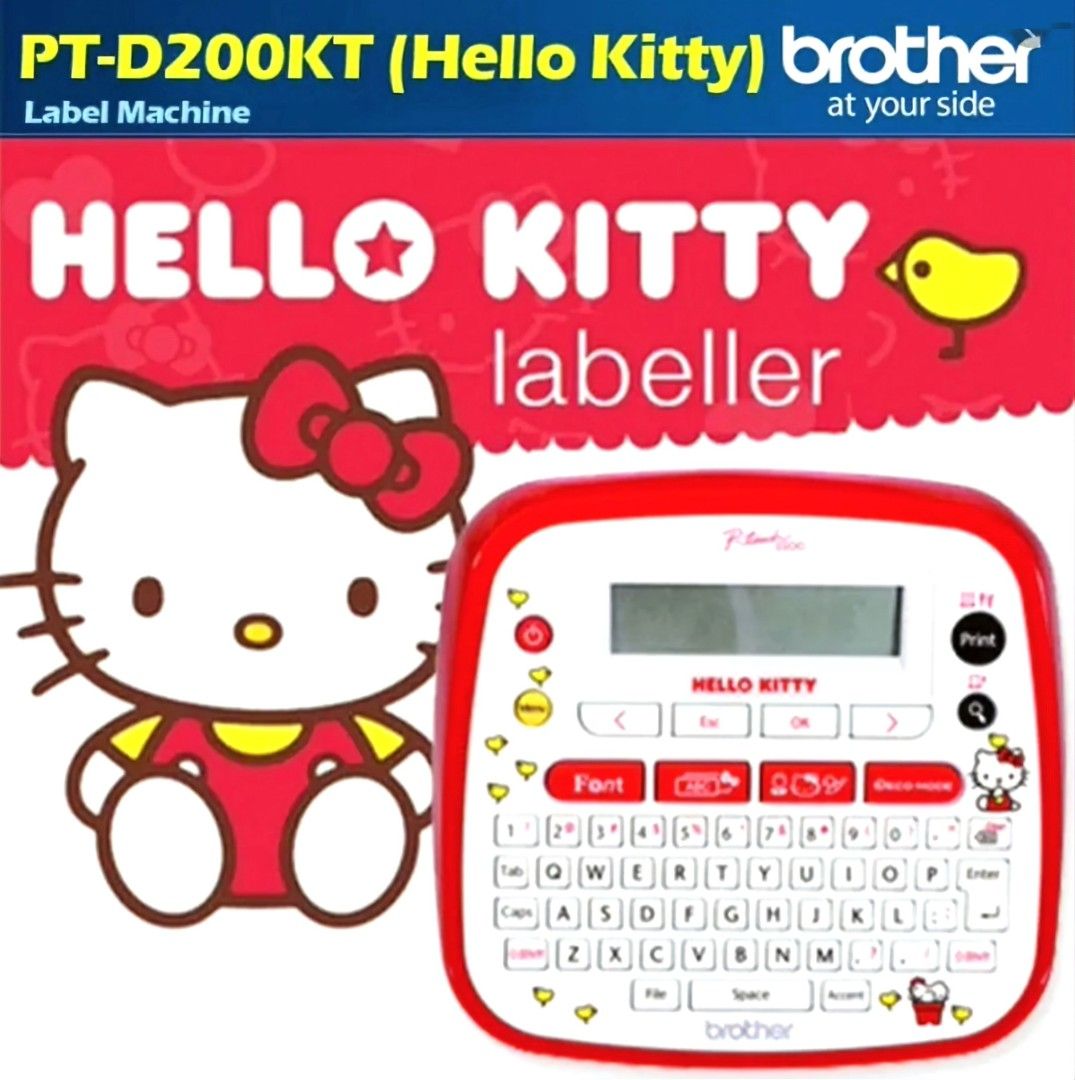 Like New Brother Hello Kitty label printer maker tape labeller PT