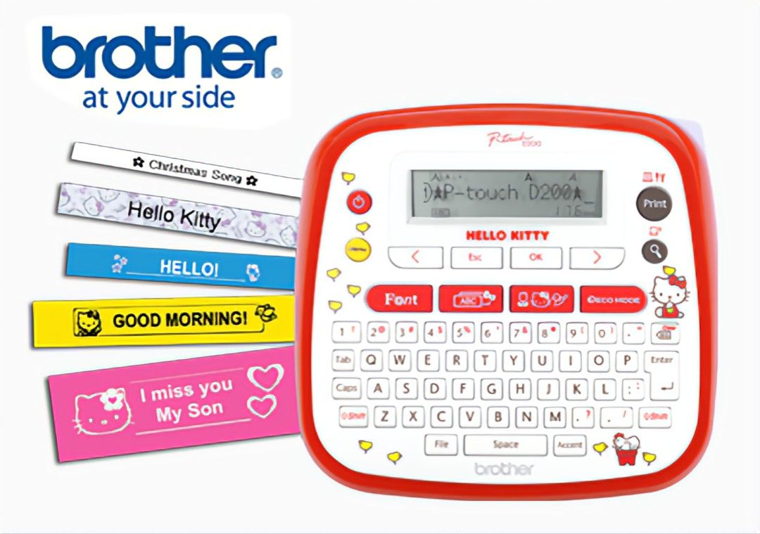 Like New Brother Hello Kitty label printer maker tape labeller PT
