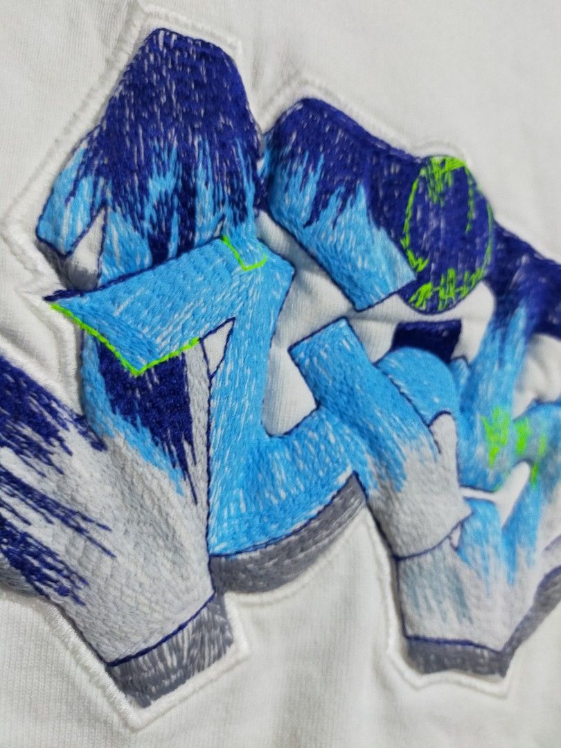 Louis Vuitton 3D LV Graffiti Embroidered T-Shirt White Blue Men's - SS22 -  US