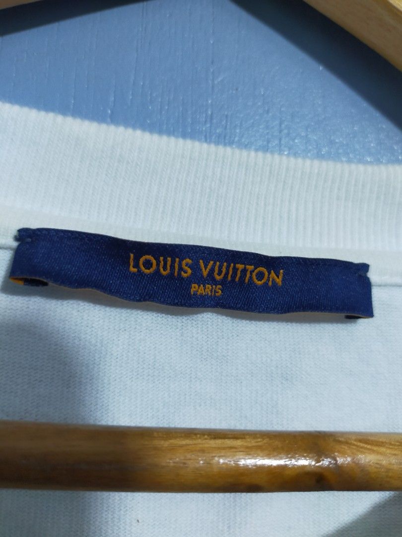 Louis Vuitton 3D LV Graffiti Embroidered T-Shirt White Blue Men's