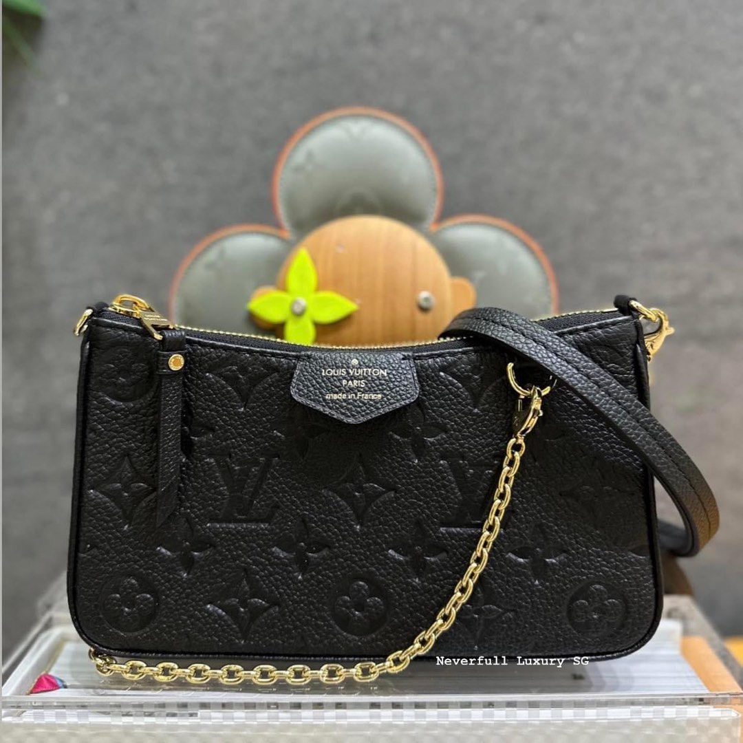 🖤BN below RP🖤Louis Vuitton Easy Pouch Noir Monogram Empreinte Leather