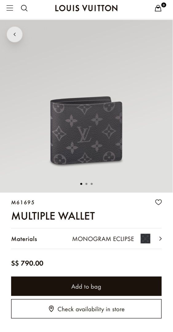 LOUIS VUITTON M62170 MONOGRAM ECLIPSE CARD CASE 217022088, Men's Fashion,  Watches & Accessories, Wallets & Card Holders on Carousell