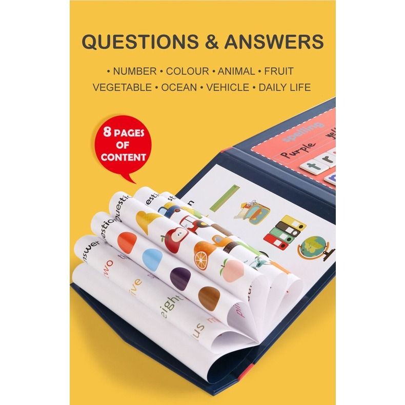 Spelling book for preschool kids. English alphabet letters