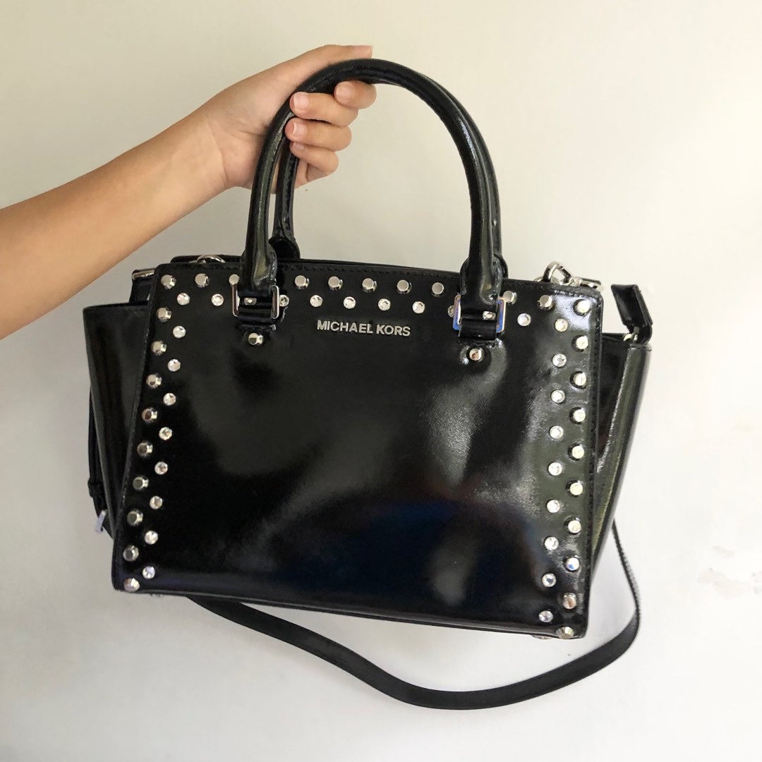 Michael kors top black studded purse