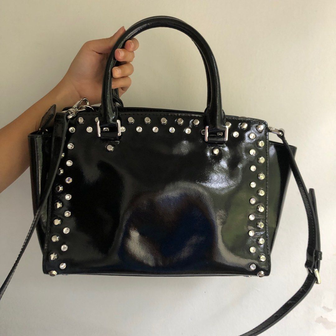 Michael kors black studded purse cheap