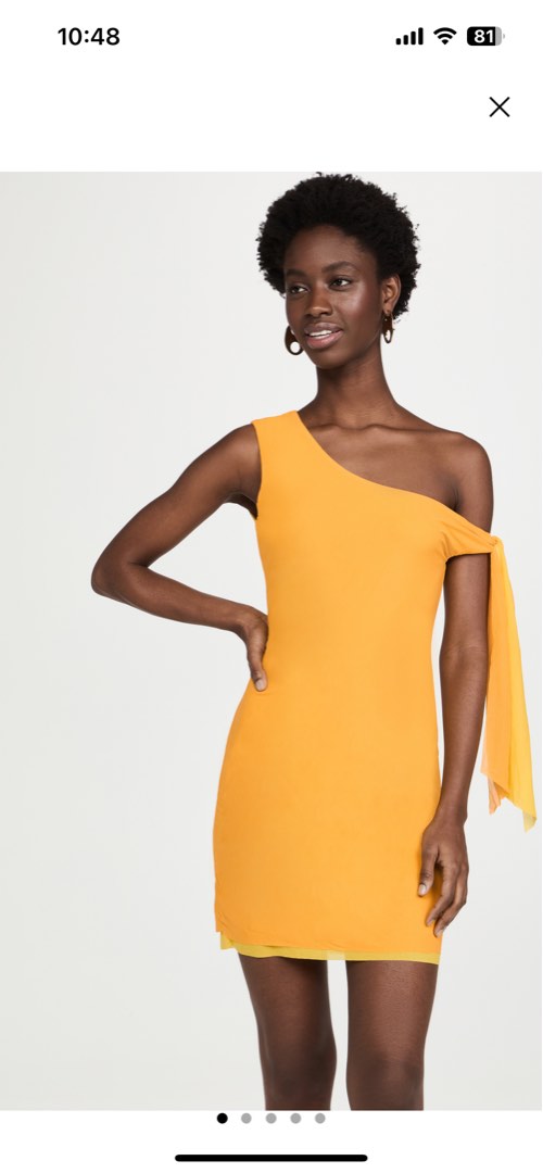 Mustard off shoulder mini dress, Women's Fashion, Dresses Sets