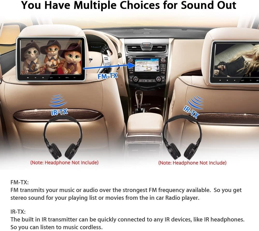 NAVISKAUTO 10.1" Headrest DVD Player 1024x600 Portable DVD Player for