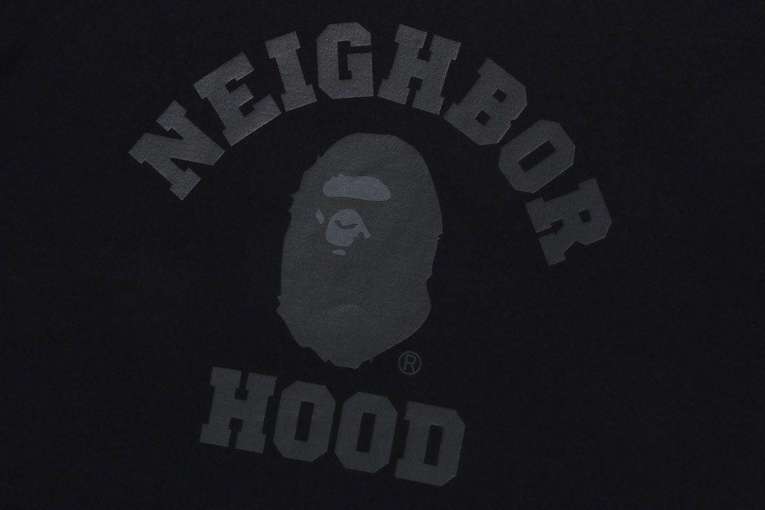 Neighborhood, A Bathing APE, BAPE x NBHD Tee Black, 男裝, 上身及