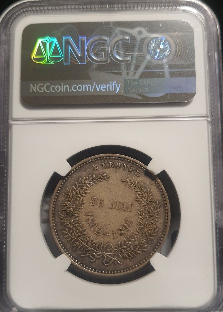 NGC ms61 1892 丹麥2 Kroner(克朗)(更高分60枚）, 興趣及遊戲, 收藏品及紀念品, 錢幣- Carousell