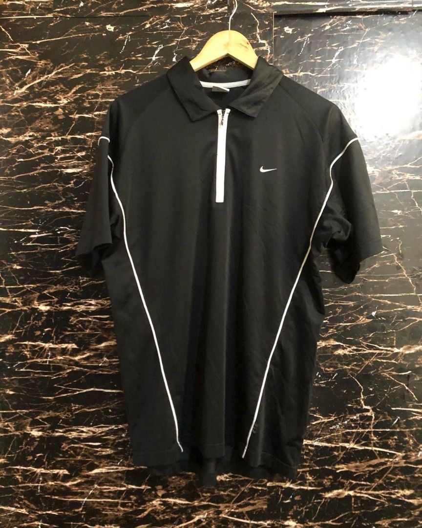 Nike zip on sale polo