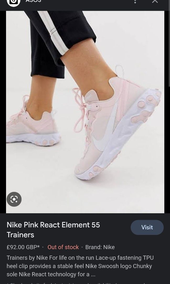 Nike react element 55 pale pink Women s Fashion Footwear