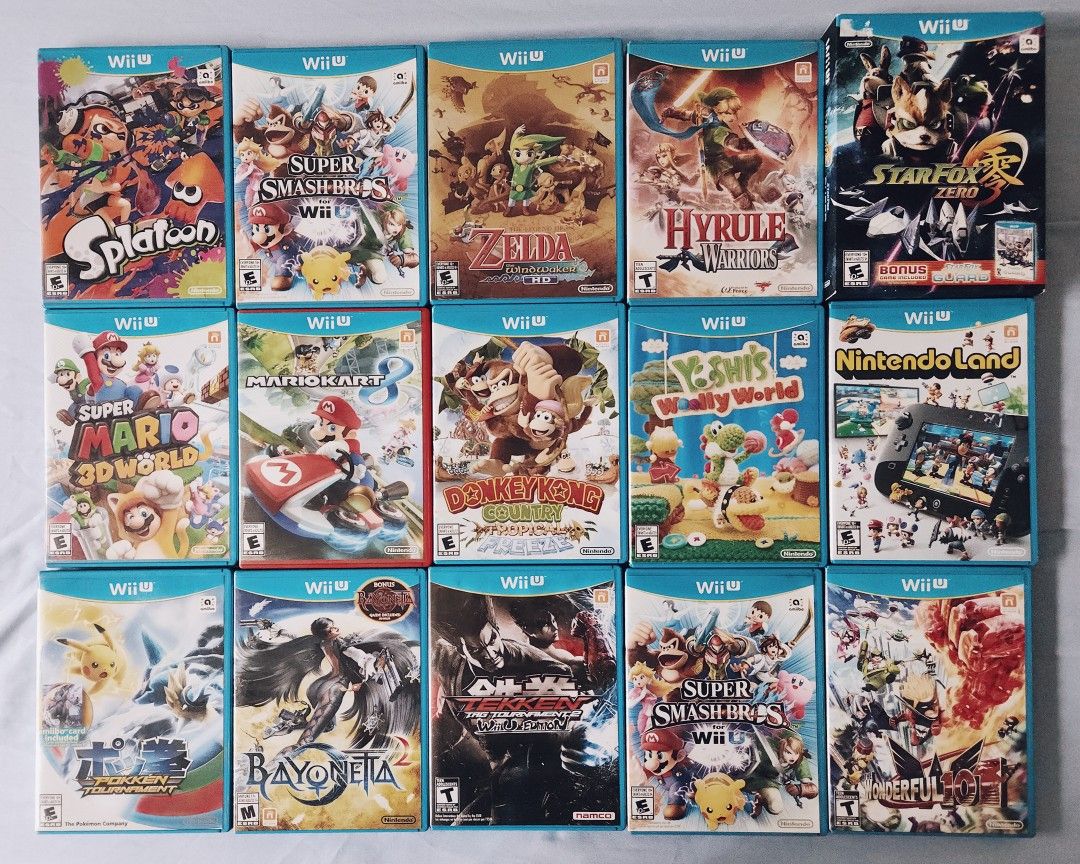 Nintendo Wii U Games (Category: Nintendo) located in Paranaque City. Submitted by john020497 (Listing ID 1210314219, Image 1). Description: For Sale: Donkey Kong - 700 Star Fox Bundle - 1500 Super Smash Bros - 700 Bayonetta 2 with Bayonetta Bonus Game- 1500 Xenoblade Chronicles X - 1500 The Legend of Zelda Wind Waker - 2000 Splatoon- 800 Super Mario 3D World - 800 Mario Kart 8- SOLD Pokken Tournament - 800 Wonderful 101 - SOLD Yoshi's Wolly World