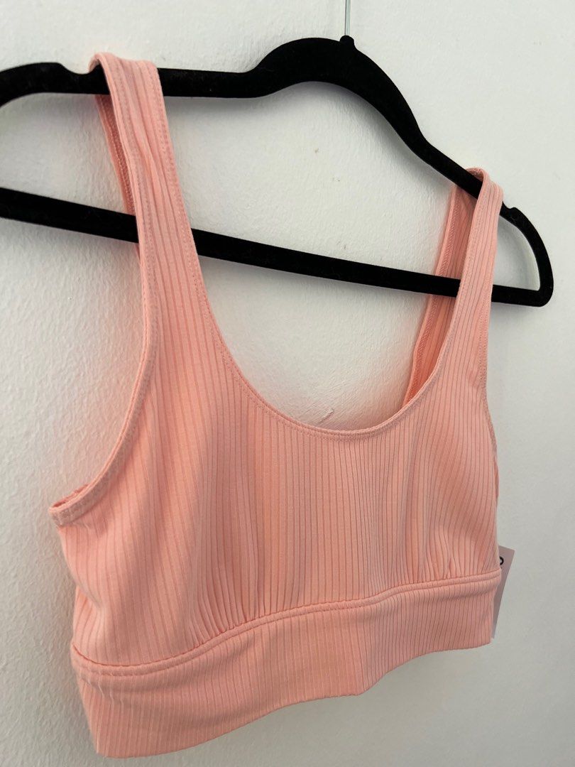Old Navy Peach Ribbed Scoop Bralette, Women's Fashion, Tops