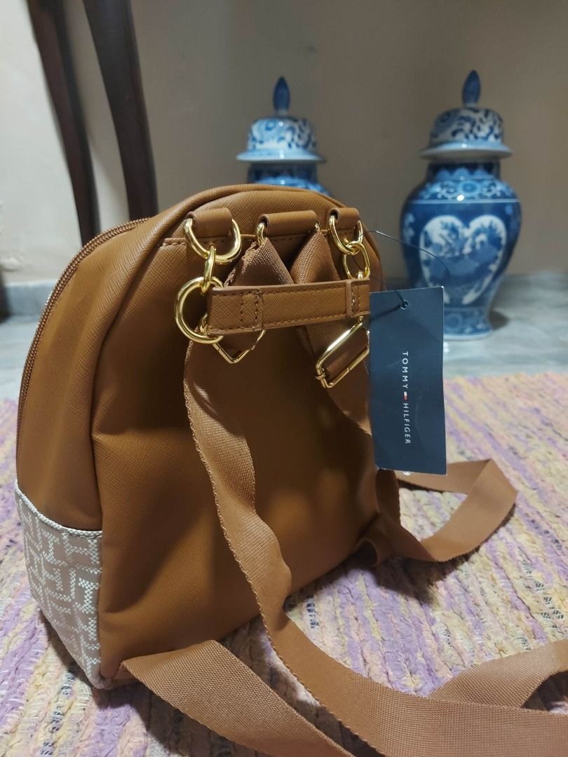 Original Tommy Hilfiger Khaki Dome Backpack, Women's Fashion, Bags