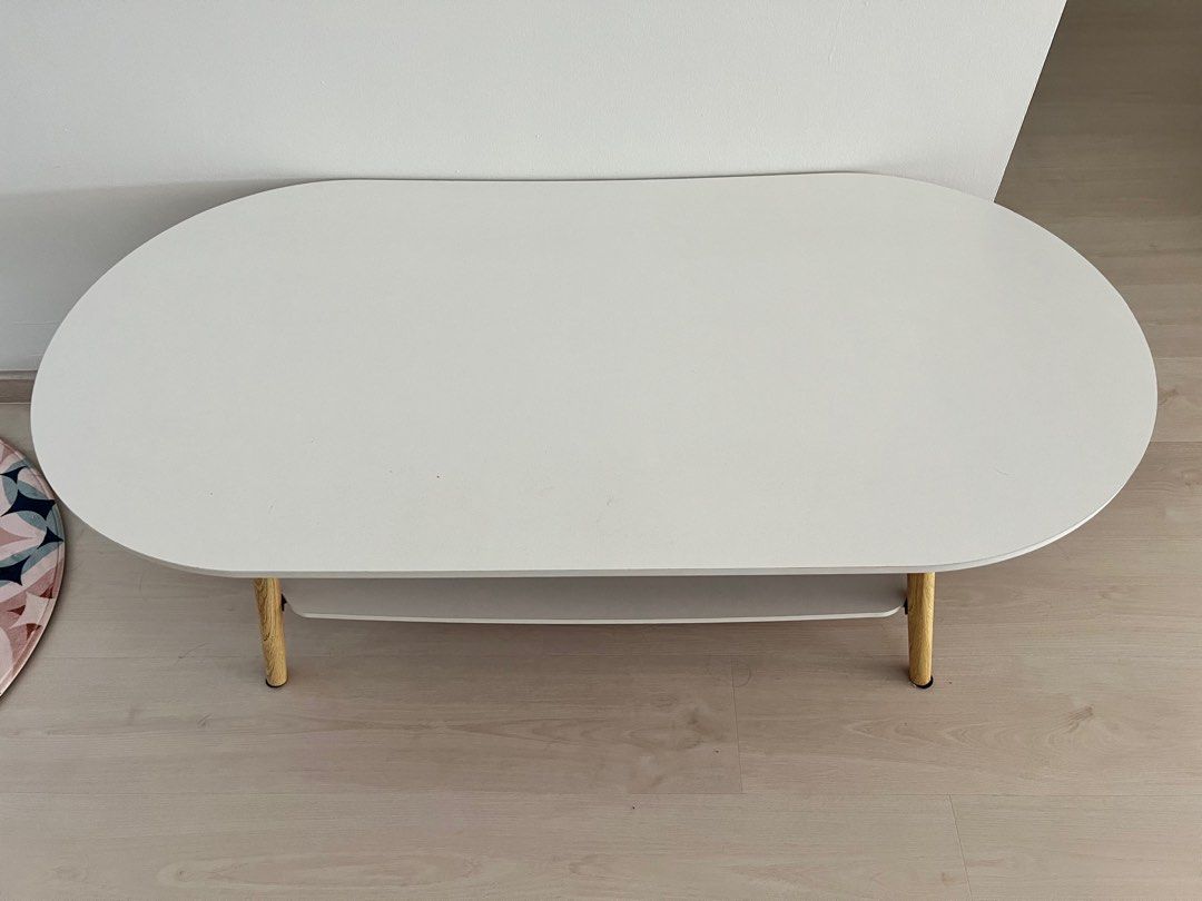 Oval Wooden Coffee Table, Furniture & Home Living, Furniture, Tables