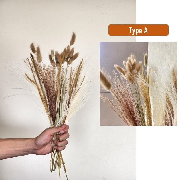 Pampas Bouquet Rustic Hari Raya Special, Furniture & Home Living, Home ...