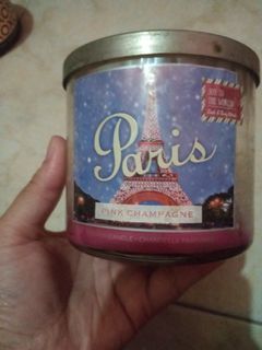 Paris pink champagne candle bbw