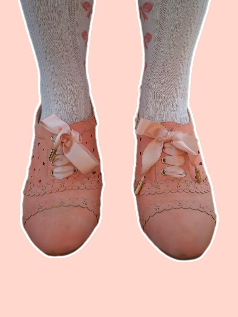 Pink oxford heels hot sale