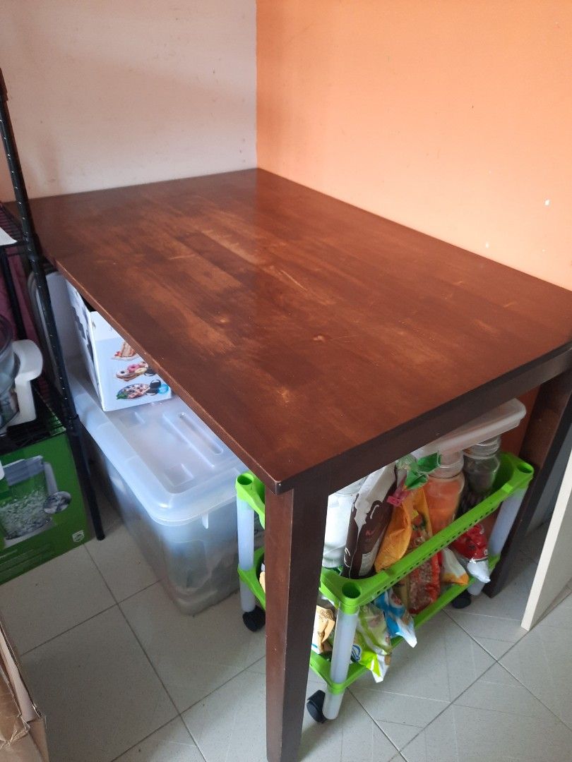 Picket and Rail wooden dining table, Furniture & Home Living, Furniture