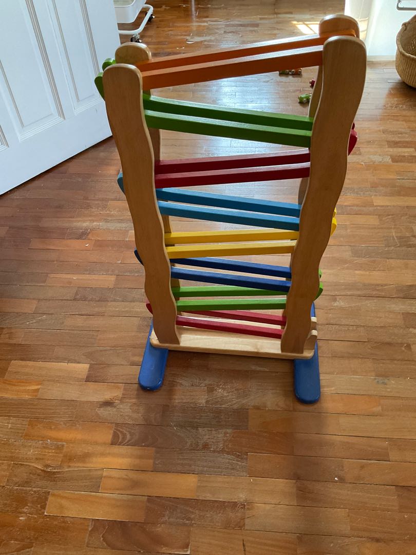 Pintoy Zig zag Wooden Car Track with Vehicles Babies Kids