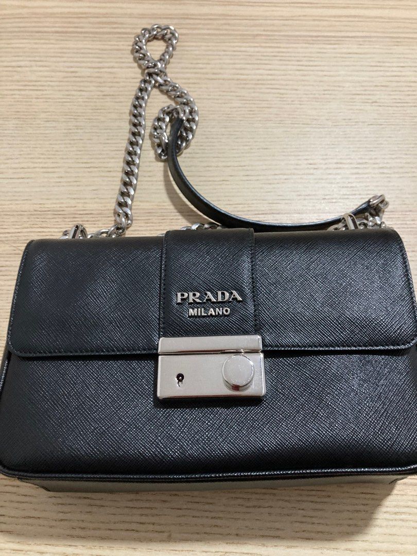 Prada Pattina Shoulder Chain Saffiano Leather Cross Body Bag, Luxury, Bags  & Wallets on Carousell