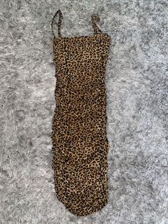 Princess Polly ruched leopard print dress