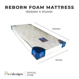 PROMOTION!! Snow Modern single Reborn Foam Mattress 3' x 6" / Tilam seorang- Fully white